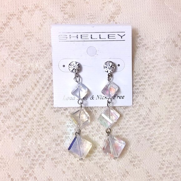 NEW Handcrafted Clear Beads Drop Earrings Women Fashion Jewelry Gifts - Picture 3 of 4